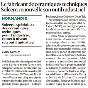 Solcera renouvelle son outil industriel